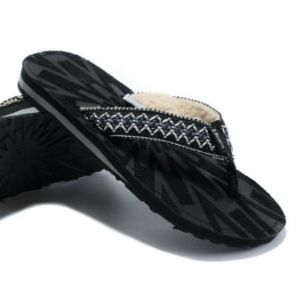 UGG Flip Flops TASMANIA Black Sandals Shoes 1